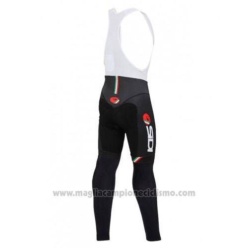 2014 Abbigliamento Ciclismo Castelli SIDI Nero e Rosso Manica Lunga e Salopette